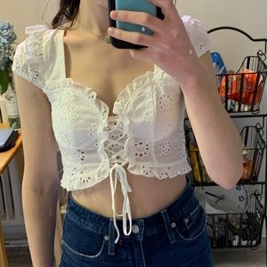 Princess Polly White Corset Detail Top